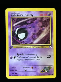 Sabrina's Gastly 93/132 1st Edition Gym Heroes Vintage Pokemon TCG Card - Image 1