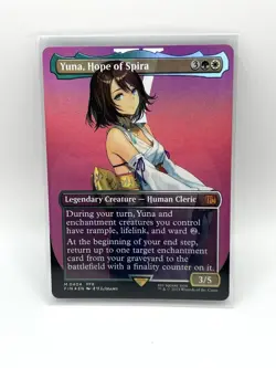 1x Yuna, Hope of Spira ~~ Borderless - Foil NM-Mint, English Final Fantasy MTG M - Image 1