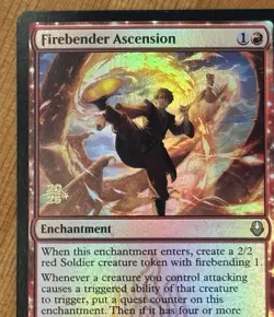 Firebender Ascension [Prerelease] R 0137, NM Foil Promo, MTG Avatar TLA - Image 2