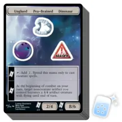 10 pcs UNGLUED PEA-BRAINED DINOSAUR STICKER SHEET (45/48) Unfinity Magic MTG - Image 1