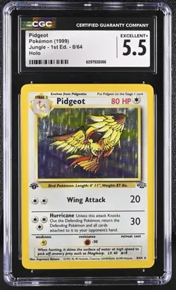 Pidgeot Holo 1st Edition CGC 5.5 EXCELLENT+ Pokemon (1999) Jungle 8/64 - Image 1