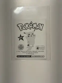 1999 Pokemon Action Flipz Series One Gengar Chrome Stickers - Image 2