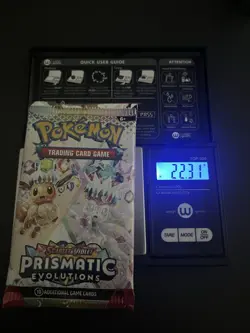 22.31g VERY HEAVY Prismatic Evolutions Pokemon Sealed Booster Pack New - Image 1