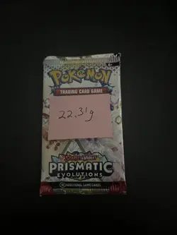 22.31g VERY HEAVY Prismatic Evolutions Pokemon Sealed Booster Pack New - Image 3