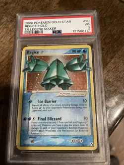 2006 POKEMON EX LEGEND MAKER GOLD STAR #90 REGICE-HOLO PSA 3 - Image 1