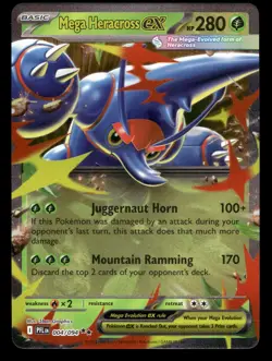 Mega Heracross ex 004/094 Double Rare Phantasmal Flames Pokemon NM - Image 1