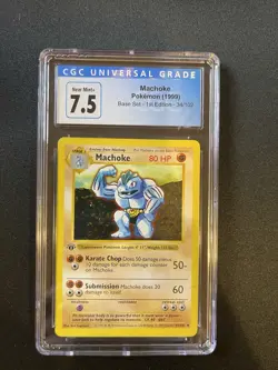 Machoke Pokemon Base Set 1st Edition #34 CGC 7.5 - Image 3