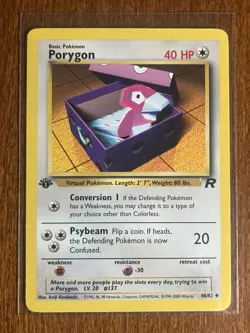 [NM] 2000 Pokemon Team Rocket Porygon 1st Edition #48/82 Uncommon - Image 1
