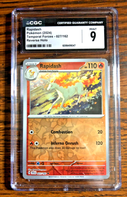 Rapidash Reverse Holo #027 - CGC MINT 9 - 2024 SV Temporal Forces - Pokemon TCG - Image 1