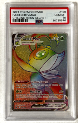 Celebi VMAX Full Art Secret PSA 10 GEM MT 2021 Pokemon SWSH Chilling Reign #199 - Image 1