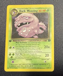 Dark Weezing - 31/82 Non Holo - Pokemon Team Rocket 1st Edition WOTC - Damaged - Image 1