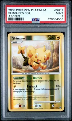 2009 POKEMON PLATINUM ARCEUS #SH12 SHINX-REVERSE FOIL PSA 9 - Image 1