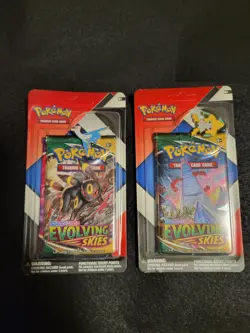 2x Pokemon Evolving Skies & Chilling Reign 2 Pack Blisters & Pins SEALED - Image 1