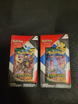 2x Pokemon Evolving Skies & Chilling Reign 2 Pack Blisters & Pins SEALED - Image 2