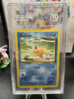 (PSA) 1999 POKEMON BASE SET UNLIMITED 35/102 MAGIKARP TAG 10 🔥 - Image 1