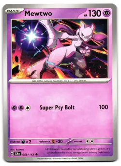 Mewtwo 59/142 - Stellar Crown Uncommon Pokemon TCG - M/LP Card - Image 1