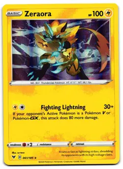 Zeraora 061/185 - Vivid Voltage Rare Pokemon TCG Holo - M/LP Card - Image 1
