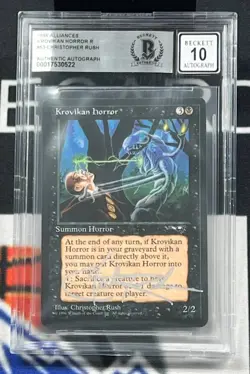 BAS 10 1996 MTG Alliances #53 Krovikan Horror RARE Signed By Christopher Rush - Image 1