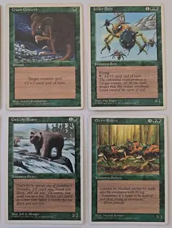 1995 Magic The Gathering Lot of 12 Green trading cards Moderately Played - Image 5