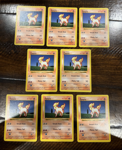 LOT - [8x] Ponyta 60/102 Shadowless - Base Set Pokemon TCG - Image 1