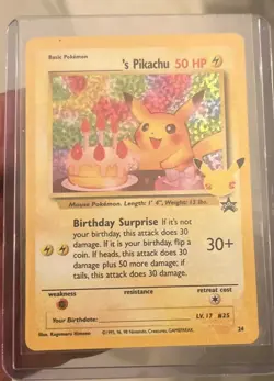 Pokemon: Pikachu Birthday Surprise Celebrations 25th Anniversary Blk Star Promo - Image 1