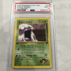 2000 Pokemon Gym Challenge 1st Edition Koga's Grimer 78/132 PSA 9 Mint - Image 2
