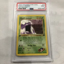 2000 Pokemon Gym Challenge 1st Edition Koga's Grimer 78/132 PSA 9 Mint - Image 1