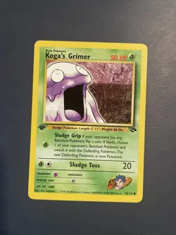Pokemon Card - Gym Challenge 78/132 - KOGA'S GRIMER (common) **1st Edition** -NM - Image 1