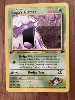Pokemon TCG Koga’s Grimer 78/132 1st Edition Gym Challenge Set LP Condition - Image 1