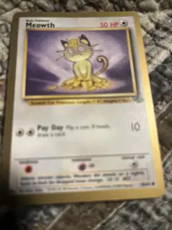 Meowth Gold Bordered Promo Fruit Roll Up Vintage Pokemon TCG Card 56/64 MP - Image 1