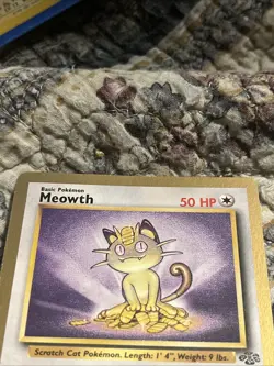Meowth Gold Bordered Promo Fruit Roll Up Vintage Pokemon TCG Card 56/64 MP - Image 3