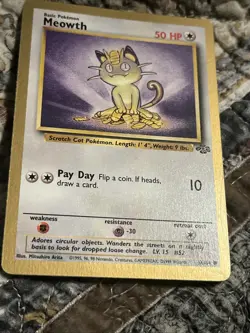Meowth Gold Bordered Promo Fruit Roll Up Vintage Pokemon TCG Card 56/64 MP - Image 4