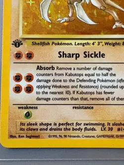 Kabutops 9 / 62 Pokemon TCG First Edition Fossil Holo - Image 4