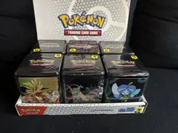 Pokemon TCG: Stacking Tins 2025 Factory Sealed 6 Tin Box With Store Display Case - Image 1