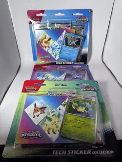 Pokemon TCG Prismatic Evolutions Tech Sticker Collection Blister Set of 3 Sealed - Image 3