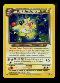 Dark Ampharos 1/105 Neo Destiny 2000 Holo Rare WOTC Pokemon Card TCG - Image 1