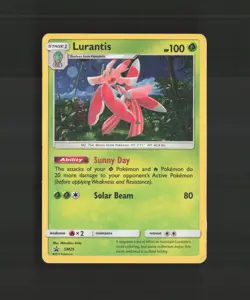 Lurantis SM25 Sun & Moon Black Star Promo Cosmos Holo Pokemon Card DMG - Image 1