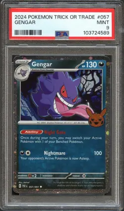 PSA 9 MINT GENGAR HOLO 057/091 2024 TRICK OR TRADE POKEMON TCG - Image 1