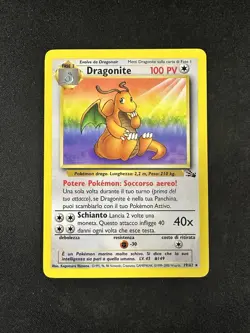 Dragonite 19/62 ITALIAN Non Holo Rare Fossil Set Pokemon TCG Vintage WoTC NM - Image 1