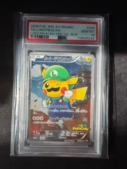 🔌2016 POKEMON JPN XY PROMO LUIGI PIKACHU SPECIAL BOX FA/LUIGI PIKACHU PSA 10 - Image 1