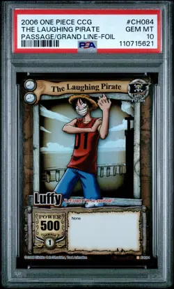2006 One Piece CCG Luffy CH084 THE LAUGHING PIRATE GRAND LINE FOIL PSA 10 - Image 1