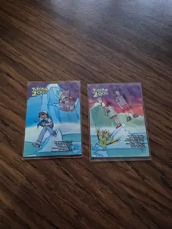 2 2000 Topps Pokemon Ash Slowking Movie 2000 Sticker Cards 1 OF 10 , 3 Of 10 - Image 1