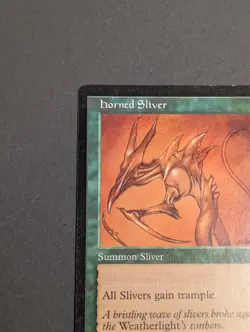 MTG Card - 1x Horned Sliver - Tempest - LP - Vintage - Magic The Gathering 1997 - Image 5