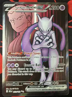 New 2025 Pokemon TCG Destined Rivals Team Rocket's Mewtwo EX UR Card #213/182 NM - Image 1
