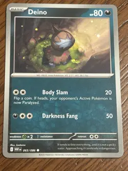 Deino SV: White Flare 065/086 NM Common Pokemon Card - Image 1