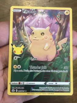 Pokemon Pikachu TCG Holo Ultra Rare Card Celebrations 005/025 NM Condition - Image 1