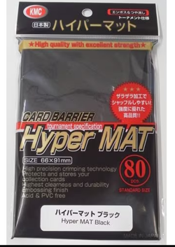 KMC Sleeve Card Barrier Hyper MAT Black MTG Pokemon 66x91mm 80Pcs From Japan - Image 1