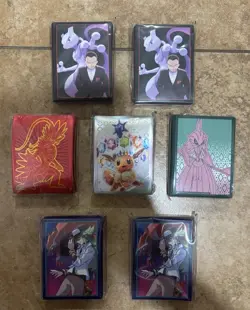 Pokemon TCG Sleeve Lot 7 Packs of 65 ETB & Various Card Sleeves - Multiple Sets - Image 1