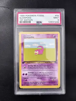 Pokemon Card 1st Edition Slowpoke - Fossil Set No. 55/62 - PSA 9 MINT - Image 1