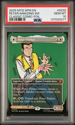 2025 MTG MARVEL'S SPIDER-MAN #0232 AMAZING SPIDER-MAN/PETER PARKER PSA 10 - Image 1